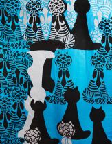 ANNA POKORA,__KOCIE SCHADZKI __ 2015r, tkanina artystyczna,druk na tkaninie, 192x159cm.jpg